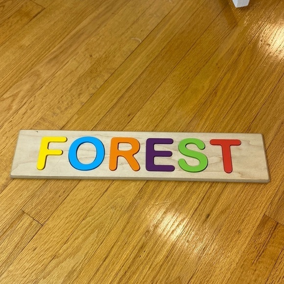 21” Wooden Forest Puzzle Name Spelling - Picture 1 of 6